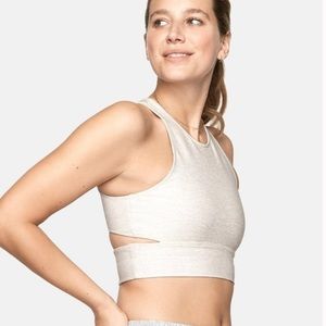 Outdoor Voices Slashback Cropped Tank Oatmeal - XS